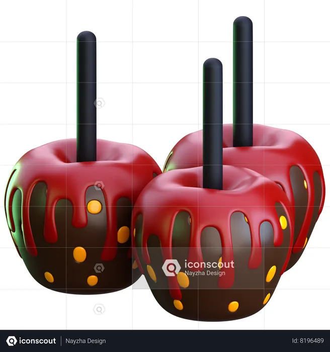 Manzana caramelizada  3D Icon