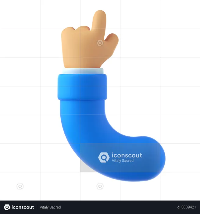 Mão apontando o dedo  3D Icon