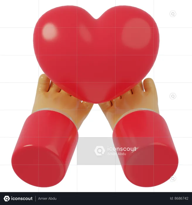 Mão com amor  3D Icon