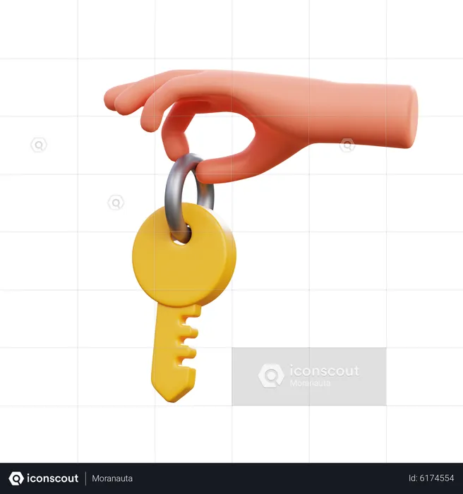 Mão com chave  3D Icon