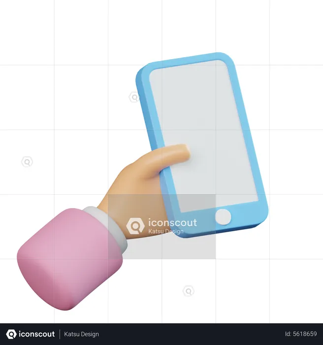 Celular segurando a mão  3D Icon