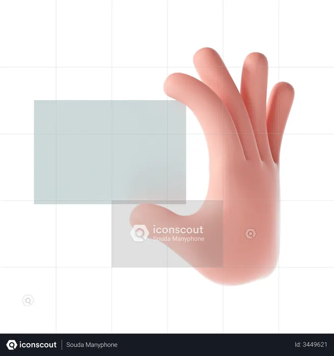 Papel segurando a mão  3D Illustration