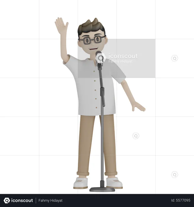 Mão de tecelagem de cantor masculino  3D Illustration