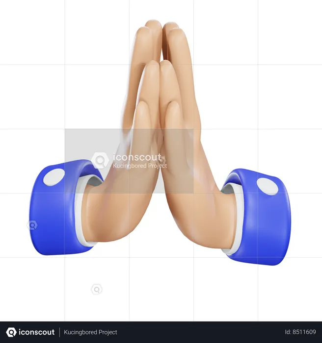 Mão dobrada Emoji 3D Icon