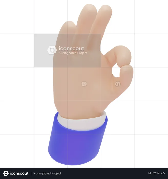 Mão ok Emoji 3D Icon