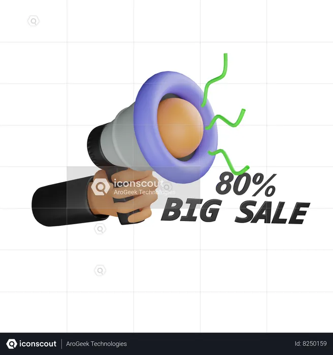 Mão de promoção de desconto  3D Icon