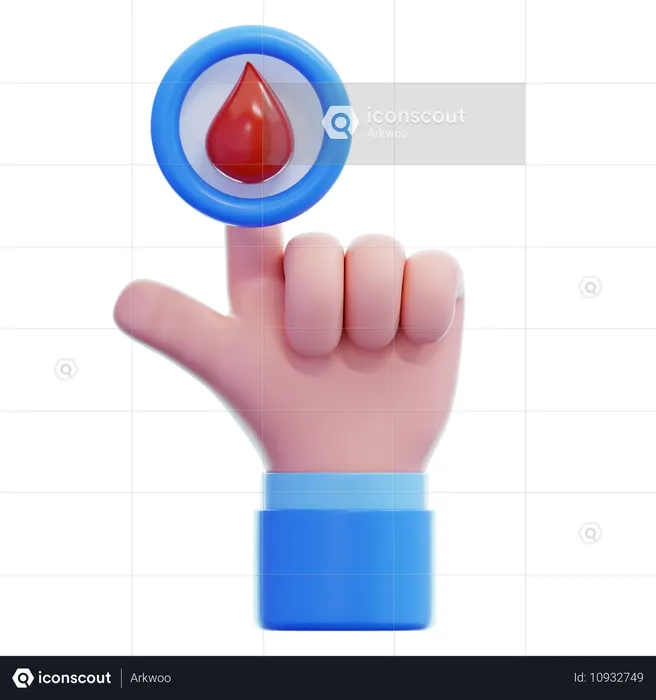 Sangue de mão  3D Icon