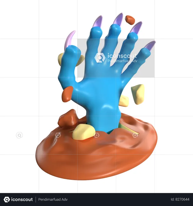 Mão Zumbi  3D Icon