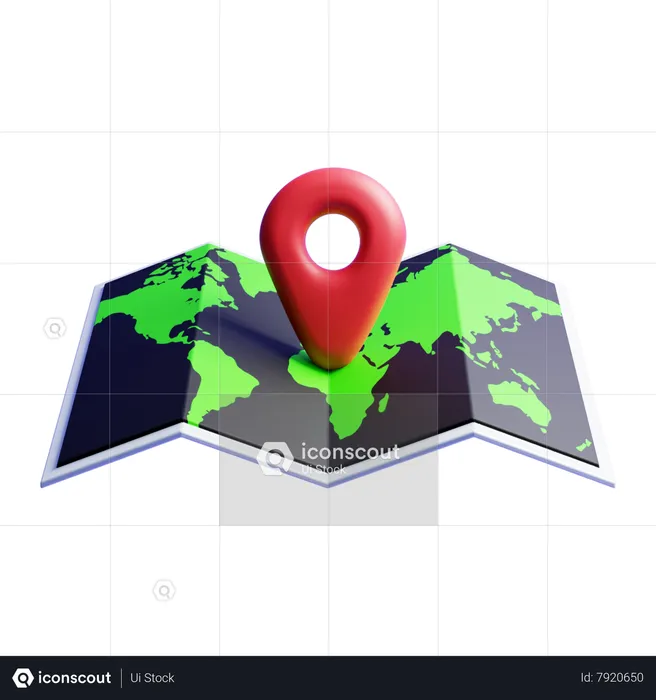 Map Flag 3D Icon