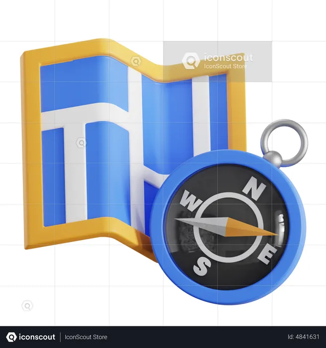 Map And Compass  3D Icon