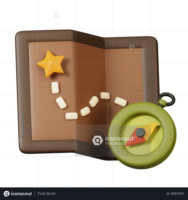 Map and Compass  3D Icon