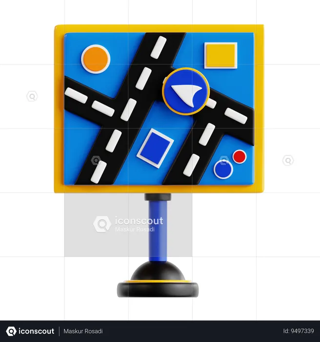 Map Board  3D Icon