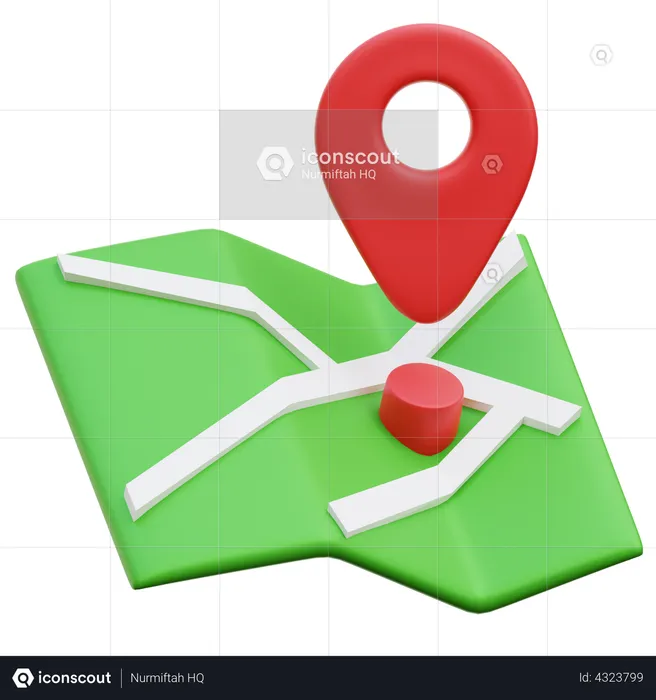 Map Drop Location  3D Illustration