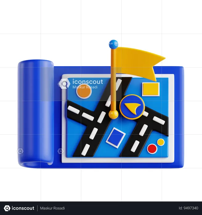 Map Flag  3D Icon