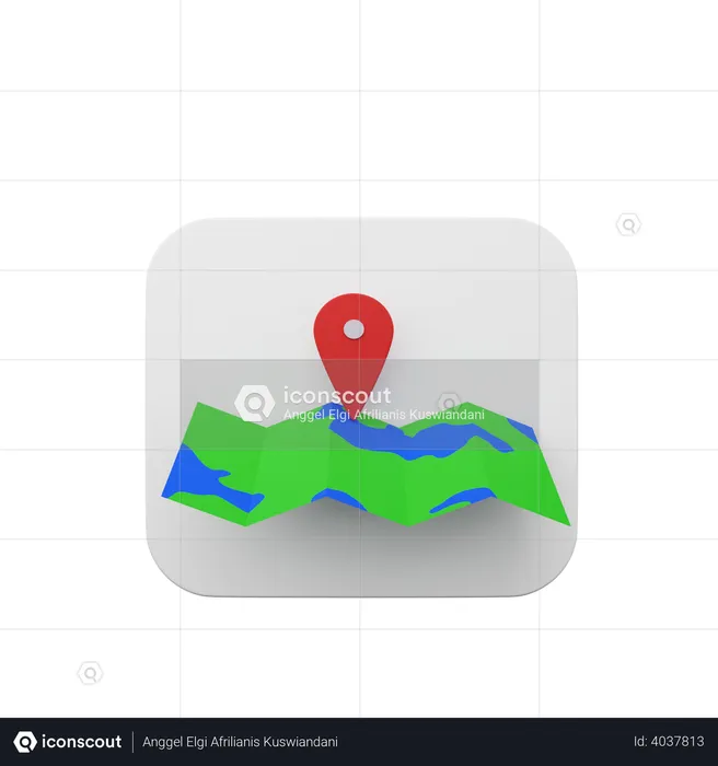 Map location  3D Illustration