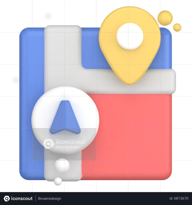 Map navigation  3D Icon