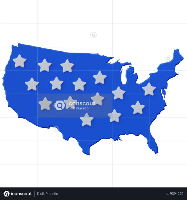 Map Of America  3D Icon