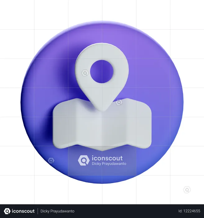 Map Pin Location  3D Icon