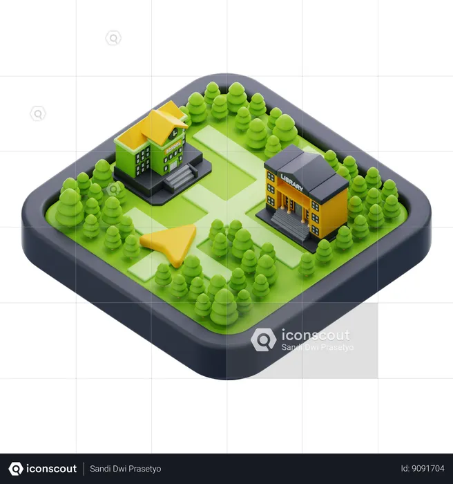 Map School  3D Icon
