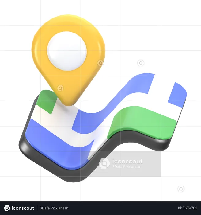 Mapa Flag 3D Icon