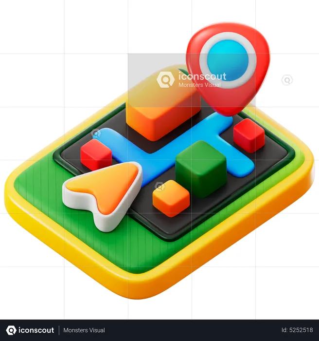 Aplicativo de mapa  3D Icon