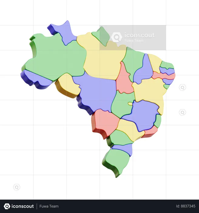 Mapa do brasil  3D Icon