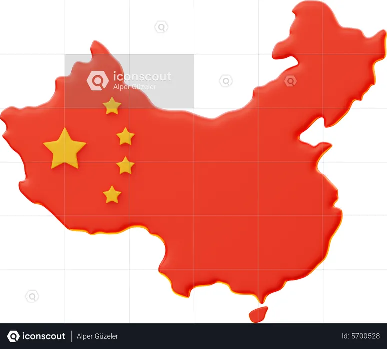 Mapa de China  3D Icon