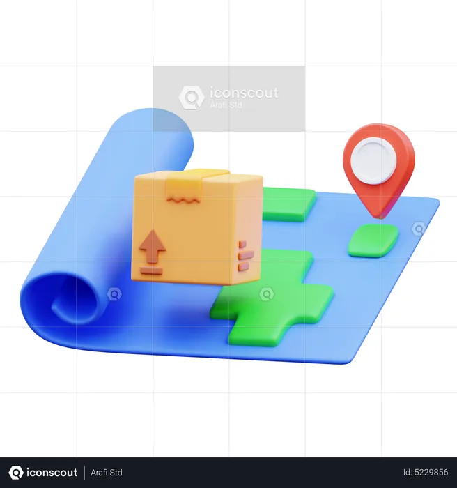 Mapa de entrega  3D Icon