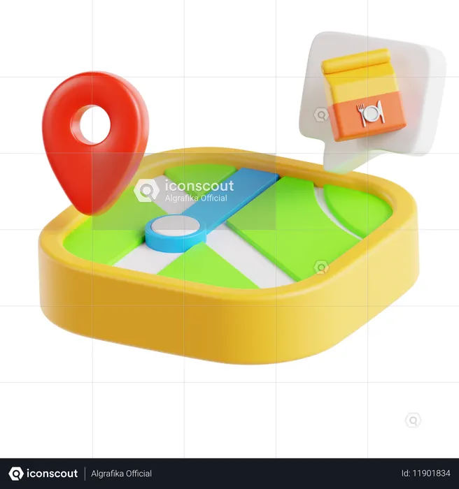 Mapa de rotas  3D Icon