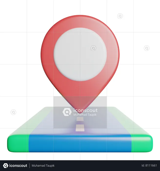 Mapa de ruas Flag 3D Icon