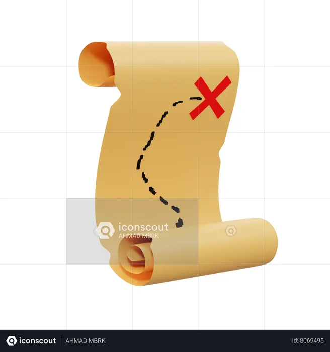 Mapa do tesouro  3D Icon