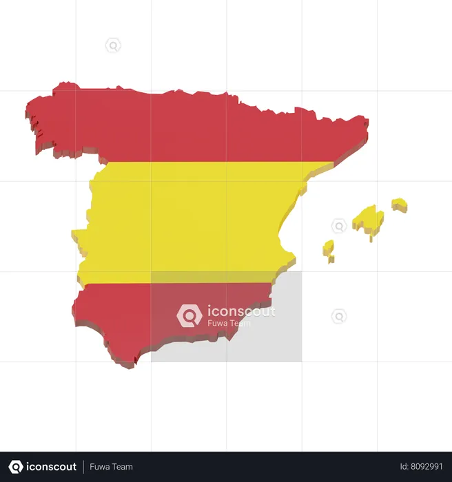 Mapa de españa  3D Icon