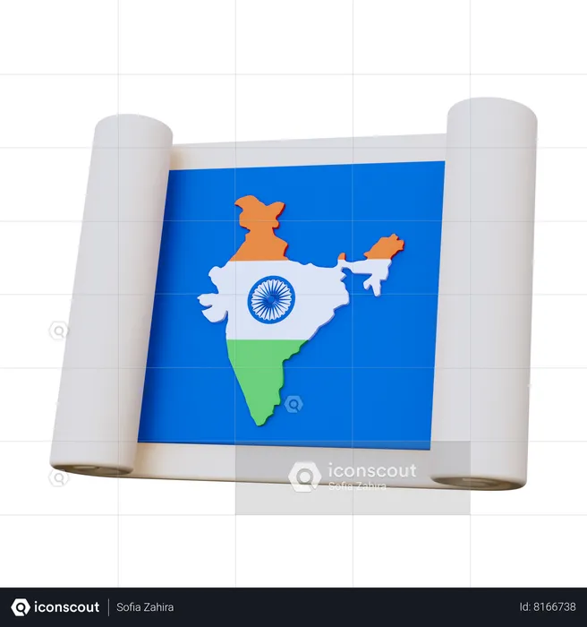 Mapa indio  3D Icon