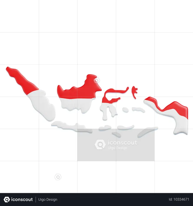 Mapa indonésio  3D Icon