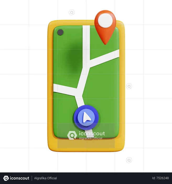 Mapa móvel  3D Icon