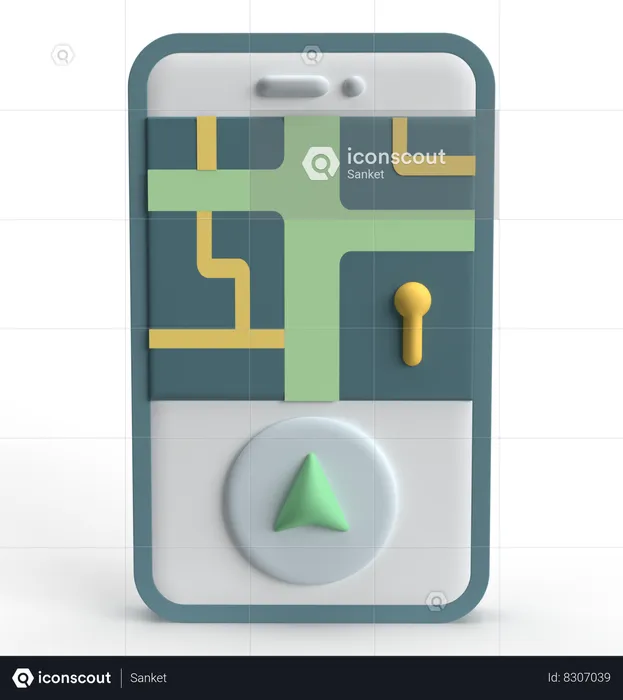 Mapa móvel  3D Icon