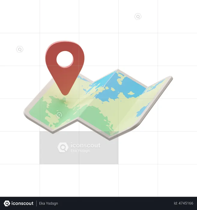 Ubicación del mapa  3D Illustration