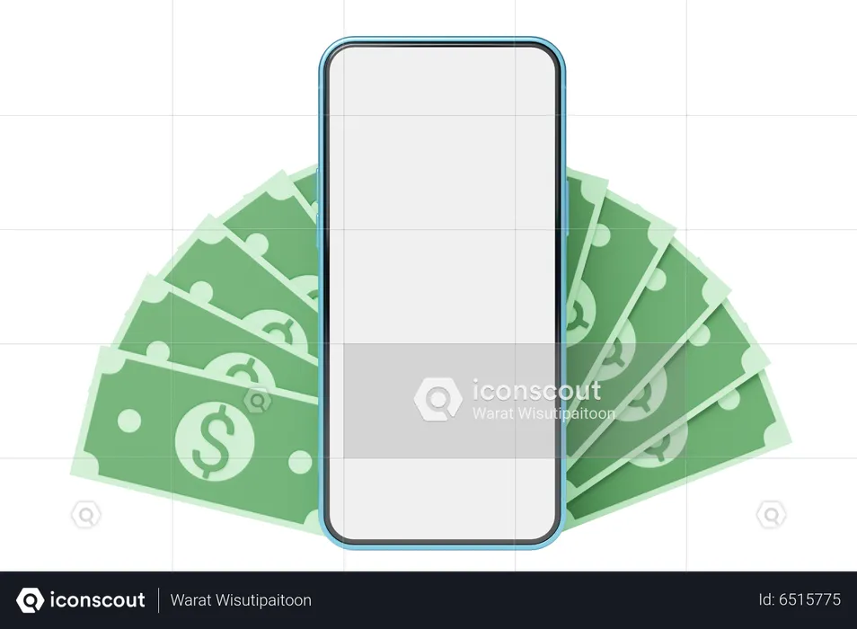 Maquete de smartphone financeiro  3D Icon