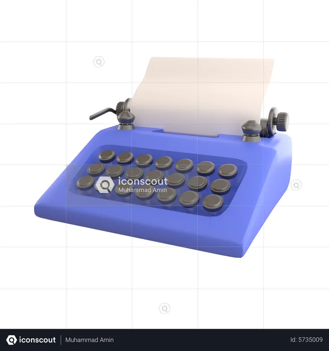 Máquina de escribir  3D Icon