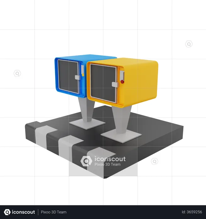 Máquina de jornal  3D Illustration