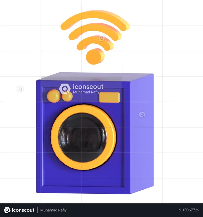Máquina de lavar roupa inteligente  3D Icon