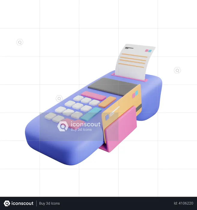 Máquina de passar cartão  3D Illustration