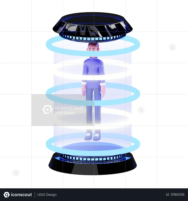 Máquina de teletransporte  3D Illustration