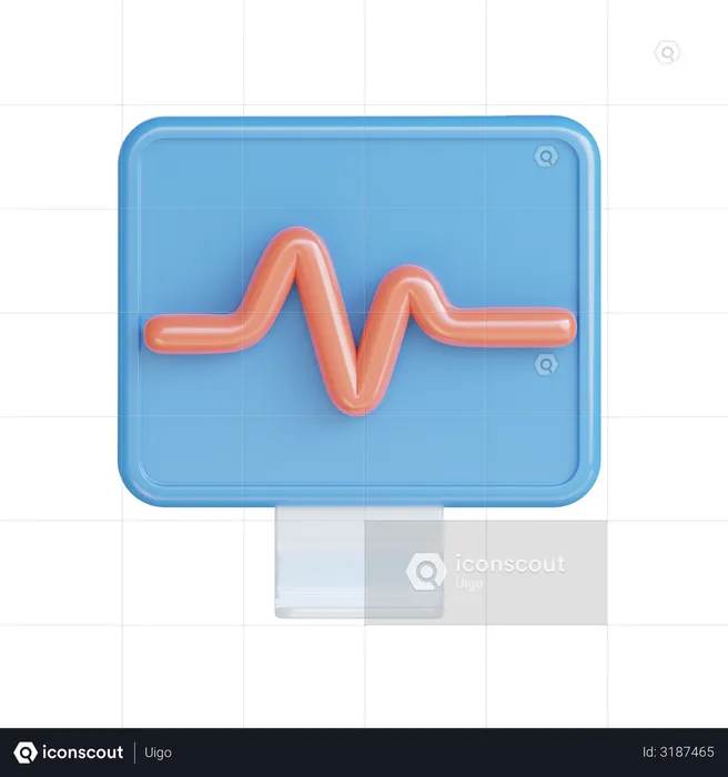 Máquina de ecg  3D Illustration