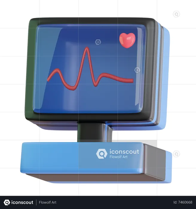 Máquina de ecg  3D Icon