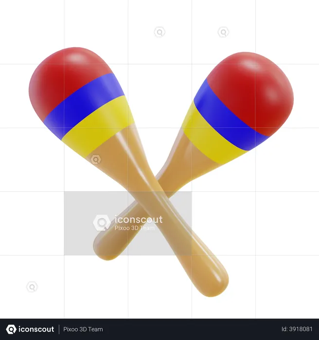 Maracas  3D Illustration