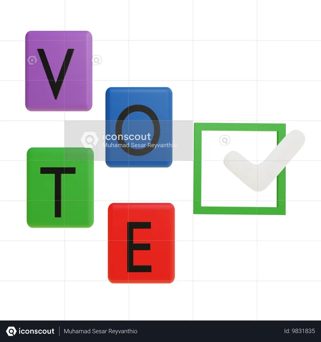 Marca de seleção de voto  3D Icon