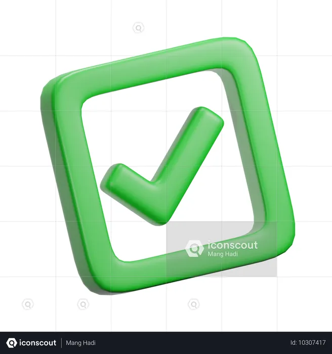 Marca de verificación  3D Icon