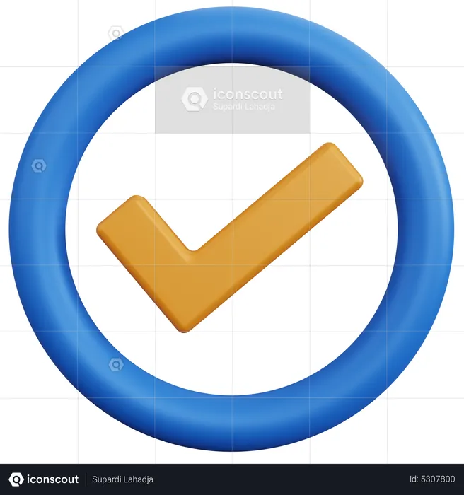 Marca de verificación  3D Icon