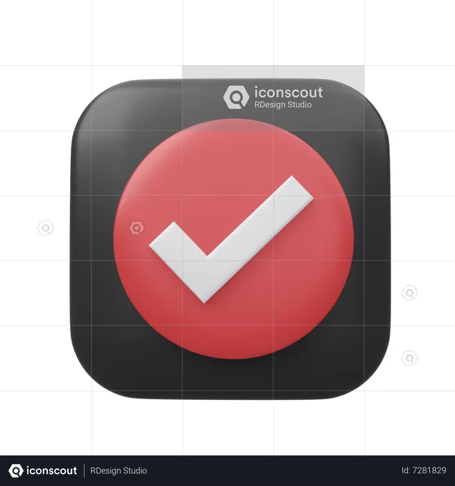 Marca de verificación  3D Icon